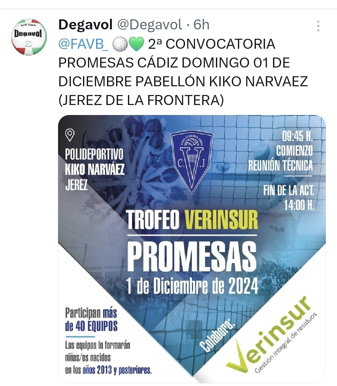 TORNEO VERINSUR PROMESAS: 1 de diciembre de 2024